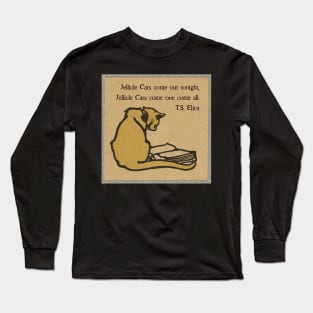 Vintage cat reads TS Eliot Long Sleeve T-Shirt